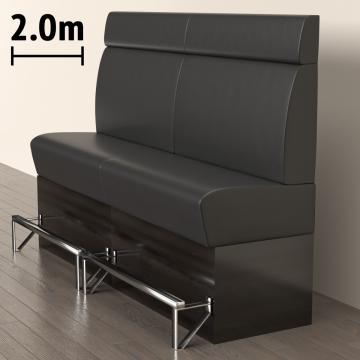 DENVER | Gastro Hochbank | B:H 200 x 158 cm | Schwarz | Glatt | Leder