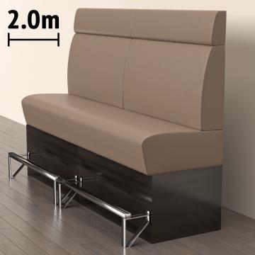 DENVER | Gastro Hochbank | B:H 200 x 158 cm | Taupe | Glatt | Leder