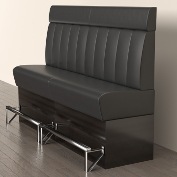 DENVER | Panchina del ristorante | L:H 200 x 158 cm | Nero | A righe | Pelle