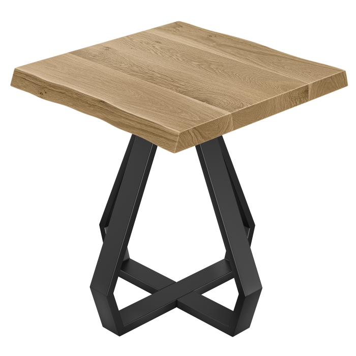 DIEGO | Bistrotafel | B: 70 x 70 | H 76 cm | Eikenhout | Onderstel: Zwart
