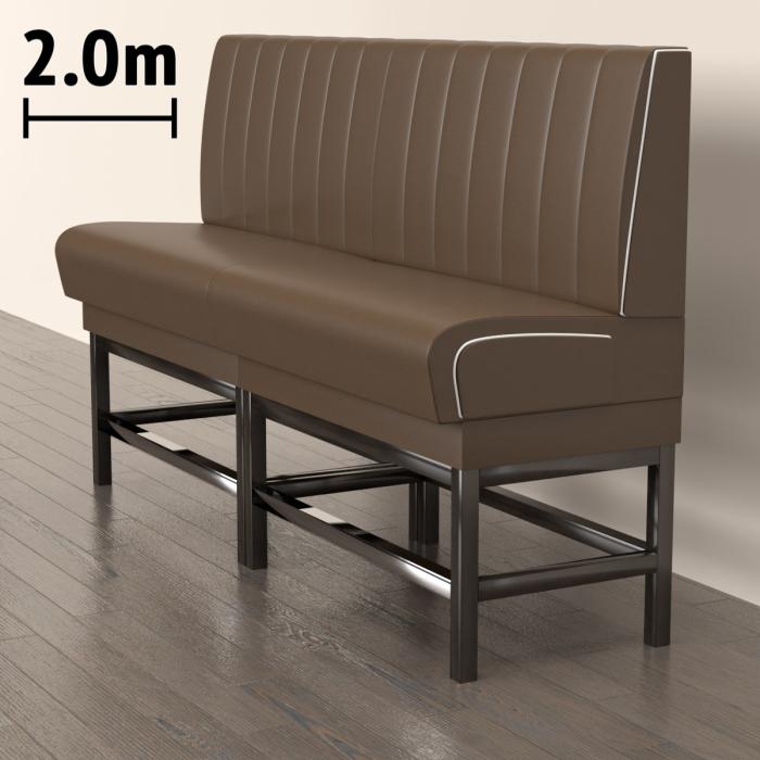 DINER 1 | Sofa para diner | Ancho:Alto 200 x 133 cm | Rayas | Marrón | Piel