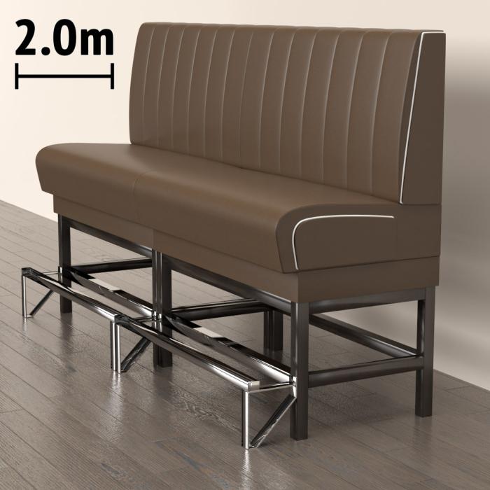 DINER 1 | Sofa para diner | Ancho:Alto 200 x 133 cm | Rayas | Marrón | Piel