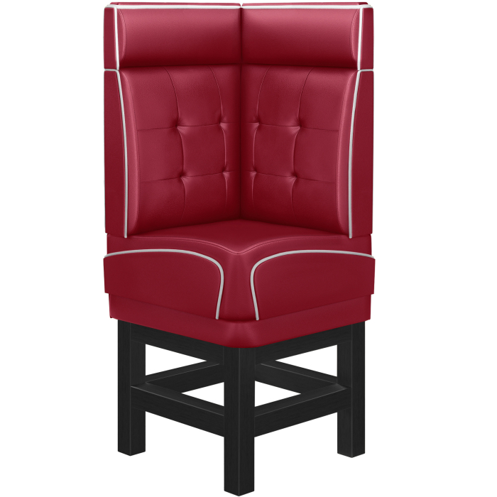 DINER 1 | Diner Eckbank | B:H 64 x 153 cm | Chesterfield NO Button | Rot | Leder