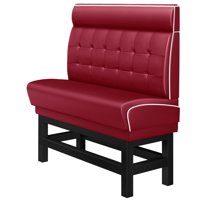 DINER 1 | Panca alta per ristorante | L:H 140 x 153 cm | Pulsante Chesterfield NO | Rosso | Pelle