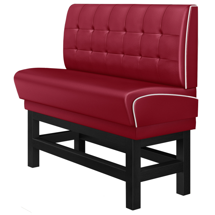 DINER 1 | Counter Height Banquette Bench | W:H 180 x 133 cm | Chesterfield NO Button | Red | Leather
