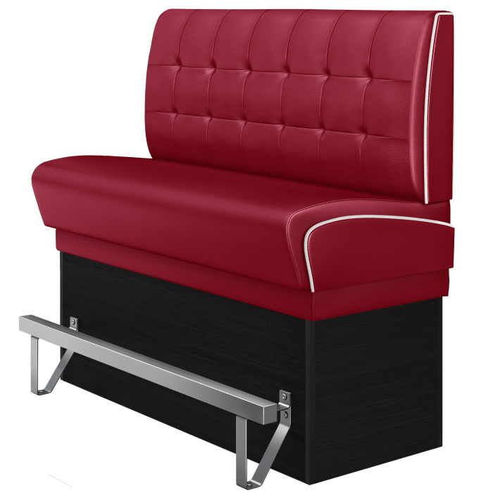 DINER 2 | Panca alta per ristorante | L:H 120 x 133 cm | Pulsante Chesterfield NO | Rosso | Pelle