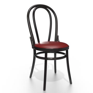 DIJON | Bentwood Stoel | Zwart | Boeg hout | Leer Bordeaux