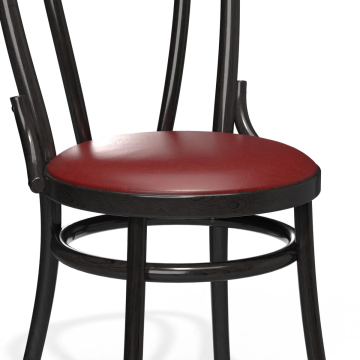 DIJON | Bentwood Stoel | Zwart | Boeg hout | Leer Bordeaux