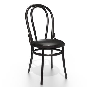 DIJON | Bentwood Stoel | Zwart | Boeg hout | Zwart Leer