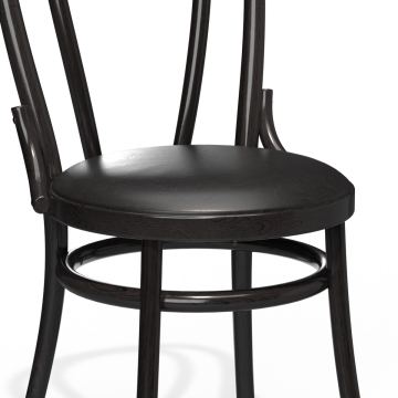 DIJON | Bentwood Stoel | Zwart | Boeg hout | Zwart Leer