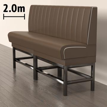 DINER 1 | Sofa para diner | Ancho:Alto 200 x 133 cm | Rayas | Marrón | Piel