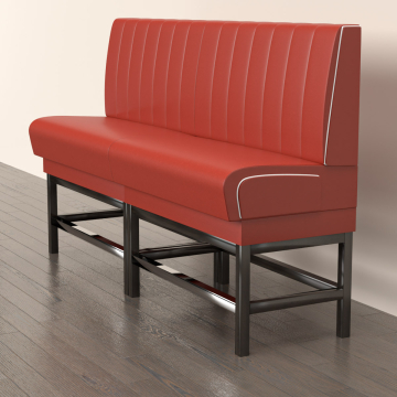 DINER 1 | Sofa para diner | Ancho:Alto 200 x 133 cm | Rayas | Rojo | Piel