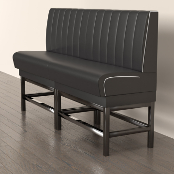 DINER 1 | Sofa para diner | Ancho:Alto 200 x 133 cm | Rayas | Negro | Piel