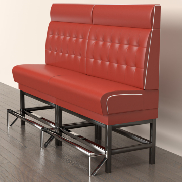 DINER 1 | Ravintola sohvat | S:K 120 x 153 cm | Chesterfield NO-painike | Punainen | Nahka