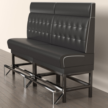 DINER 1 | Ravintola sohvat | S:K 120 x 153 cm | Chesterfield NO-painike | Musta | Nahka