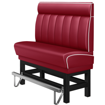 DINER 1 | Counter Height Banquette Bench | W:H 120 x 153 cm | Striped | Red | Leather