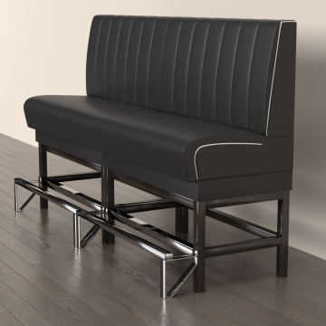 DINER 1 | Sofa para diner | Ancho:Alto 200 x 133 cm | Rayas | Negro | Piel