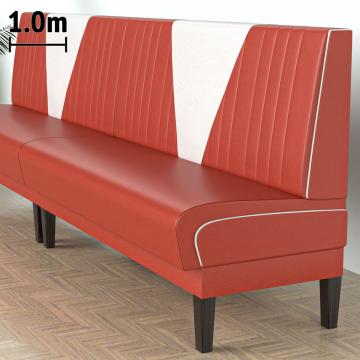 DINER VEGAS 1 | Sofa Diner Resturant | B: H 100 x 103 cm | V quilting | rød | lær
