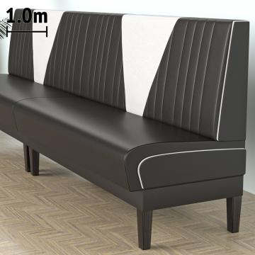 DINER VEGAS 1 | Sofa Diner Resturant | B: H 100 x 103 cm | V quilting | Svart | lær