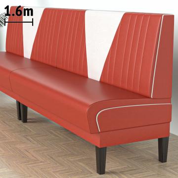DINER VEGAS 1 | Sofa Diner Resturant | B: H 160 x 103 cm | V quilting | rød | lær