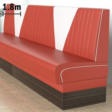 DINER VEGAS 2 | Dinerbank | B:H 180 x 103 cm | V-Steppung | Rot | Leder