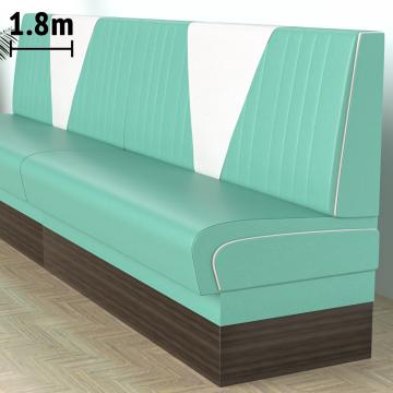 DINER VEGAS 2 | Dinerbank | B:H 180 x 103 cm | V-Steppung | Türkis | Leder