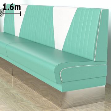 DINER VEGAS 3 | Dinerbank | B:H 160 x 103 cm | V-Steppung | Türkis | Leder