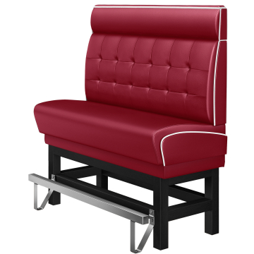 DINER 1 | Counter Height Banquette Bench | W:H 120 x 153 cm | Chesterfield NO Button | Red | Leather