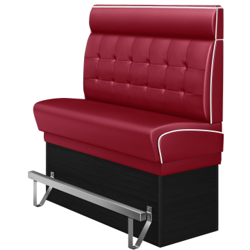 DINER 2 | Banquette haute professionnel | L:H 120 x 153 cm | Chesterfield NO Bouton | Rouge | Cuir