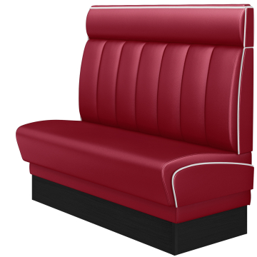 DINER 2 | Cabina pancha Diner Americano | L:H 160 x 123 cm | A righe | Rosso | Pelle