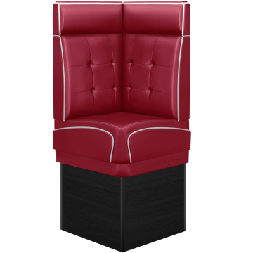 DINER 2 | Diner Eckbank | B:H 64 x 153 cm | Chesterfield NO Button | Rot | Leder