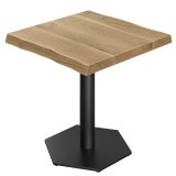ELIO | Stół Bistro | Szerokość: 70 x 70 | Wysokość: 76 cm | Dąb | Stelaż: Czarny
