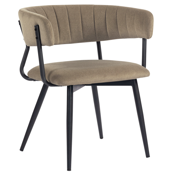 Elin | Hotelstol | Taupe | Fløjl