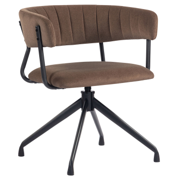 Elin | Hotellstol | Brun | Fløyel | Svingbar base