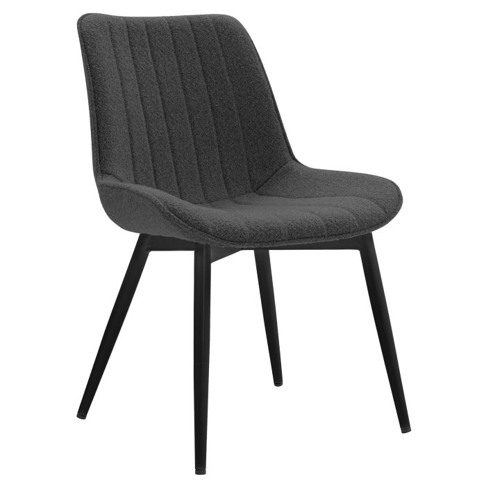 EMILY | Chaise d'hôtel | Tissu Teddy | Gris foncé