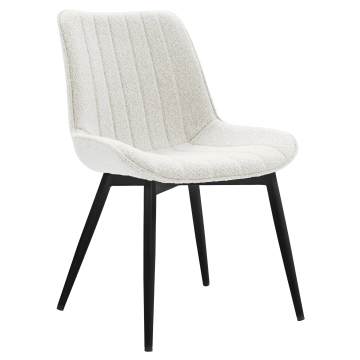 EMILY | Chaise d'hôtel | Tissu Teddy | Crème