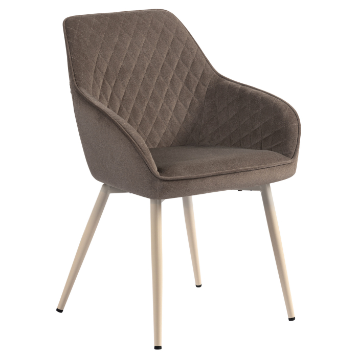 Eva | Hotel Stuhl | Braun | Samt | Gestell Weiß