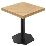 FAT | Bistro Table | W: 80 x 80 cm | H: 78 cm | Oak | Frame: Black