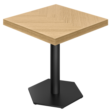 FA | Bistro-pöytä | T: 70 x 70 cm | K: 78 cm | Tammi | Runko: Musta