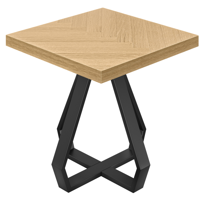 FD | Bistro Pöytä | B:T 80 x 80 cm | K 78 cm | Tammi | Runko: Musta