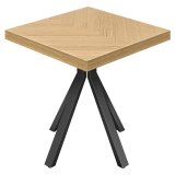 FEB | Table de bistrot | L: 70 x 70 cm | H: 78 cm | Chêne | Support : Noir