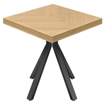 FEB | Table de bistrot | L: 70 x 70 cm | H: 78 cm | Chêne | Support : Noir