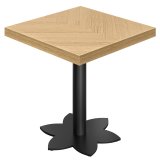 FL | Bistro Tafel | B: 80 x 80 cm | H: 78 cm | Eikenhout | Onderstel: Zwart
