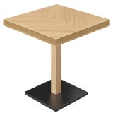 FM | Bistro-bord | B: 80 x 80 cm | H: 77 cm | Eik | Understell: Svart/Eik