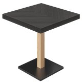 FM | Bistro-bord | B: 80 x 80 cm | H 77 cm | Svart | Understell: Svart/Eik
