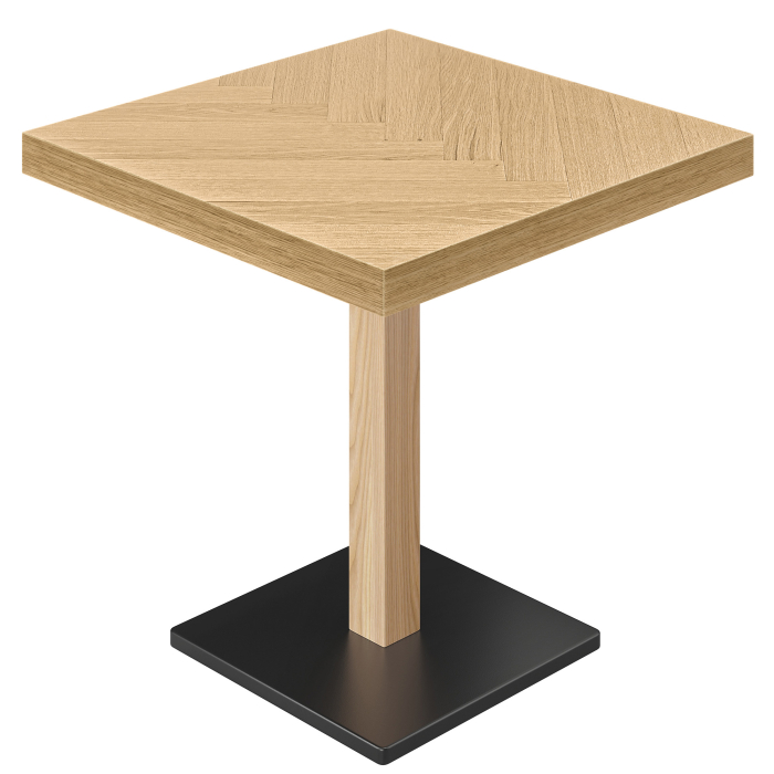FM | Bistrobord | B: 70 x 70 cm | H: 77 cm | Ek | Stomme: Svart / Ek