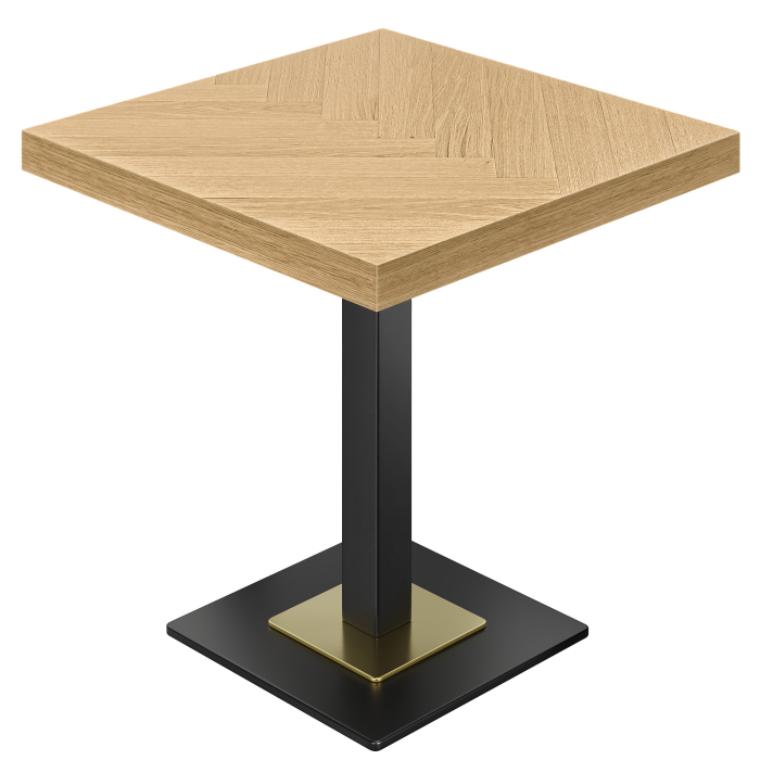 FM | Bistro Table | W: 70 x 70 cm | H: 77 cm | Oak | Frame: Black + Gold Top