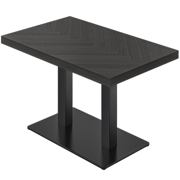 FM | Bistro-pöytä | B: 130 x 80 cm | K: 77 cm | Musta | Runko: Musta