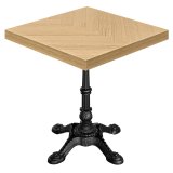 FP | Bistrobord | B: 70 x 70 cm | H 78 cm | Ek | Underrede: Svart