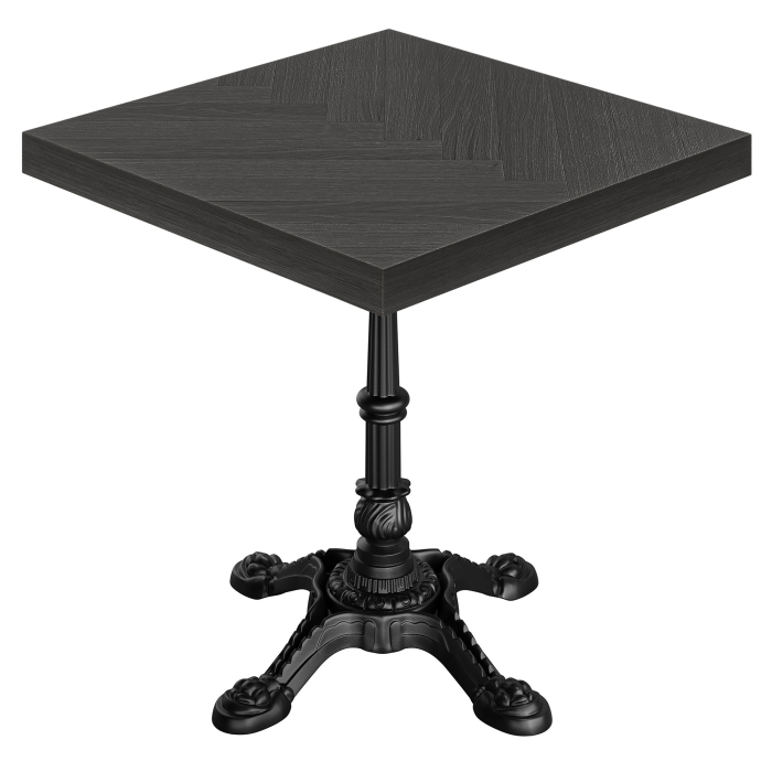 FP | Mesa de bistró | A: 70 x 70 cm | Al: 78 cm | Negro | Marco: Negro